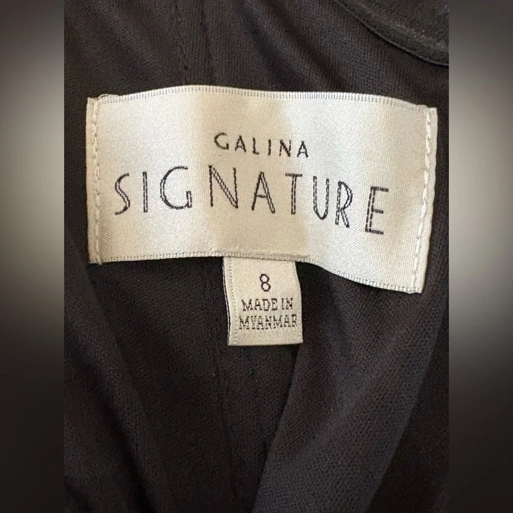 GALINA SIGNATURE Sculpting Black‎ Satin Tank Dress STYLE# GS290220 NWT Size 8